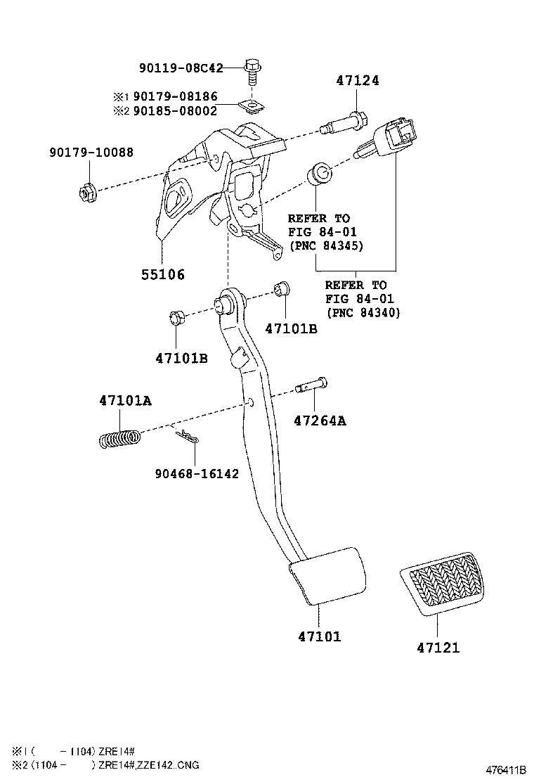 Pedal de freno y soporte