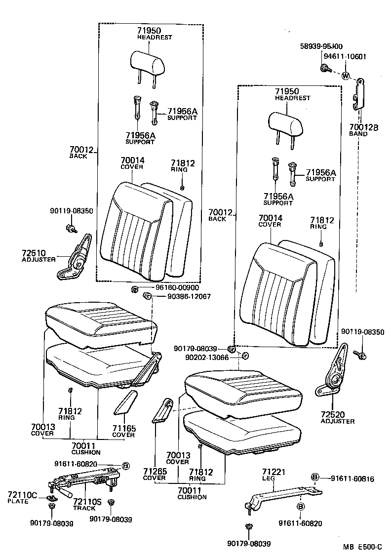 Asiento y pista del asiento