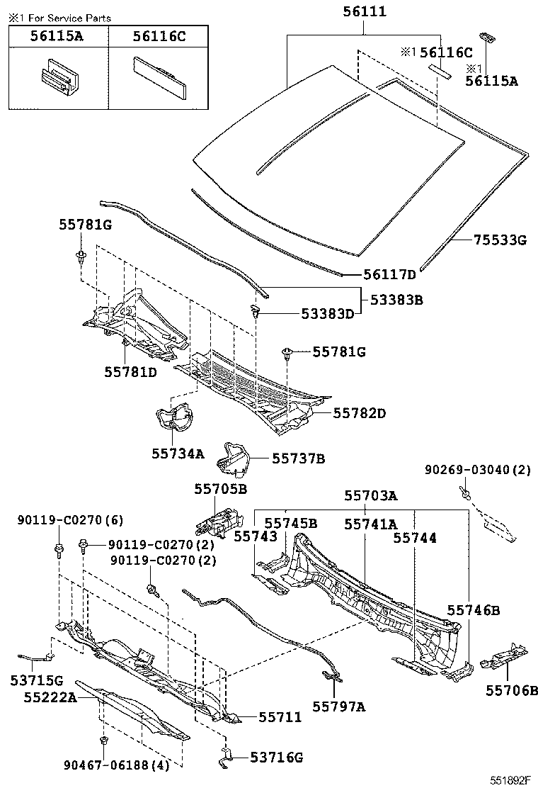 Cowl Panel & Windshield Glass