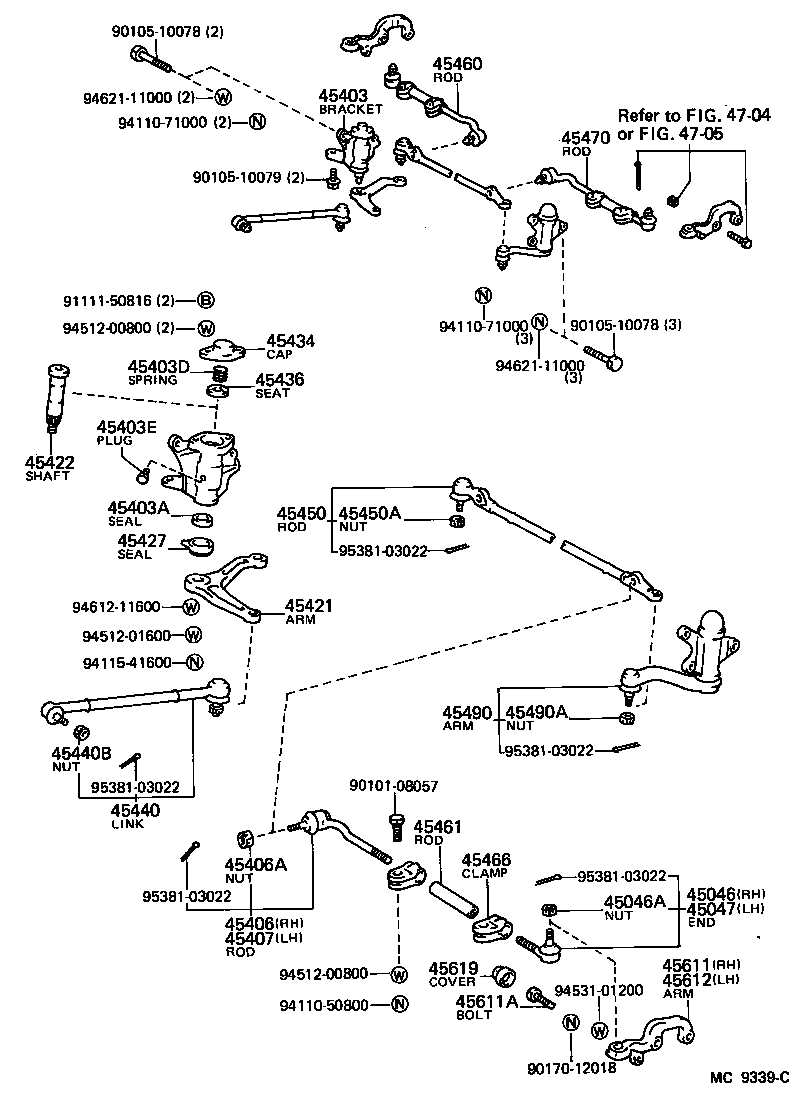 Enlace del mecanismo de dirección