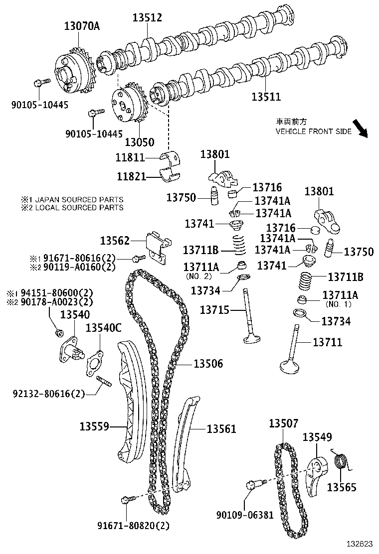 Árbol de levas y válvula