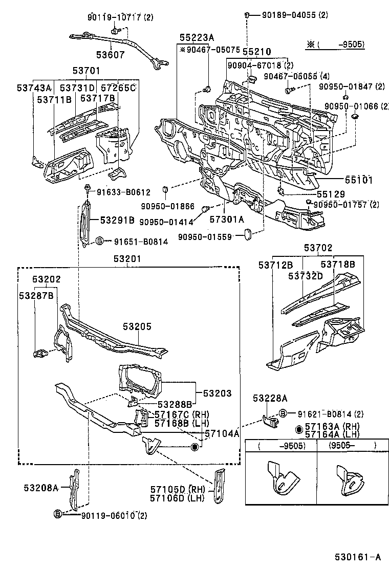 Front Fender Apron Dash Panel