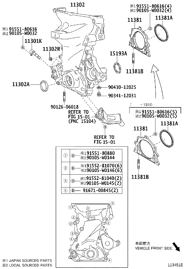 Timing Gear Cover & Rear End Plate