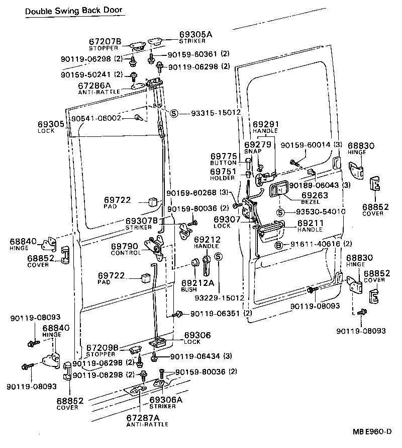 Back Door Lock Hinge