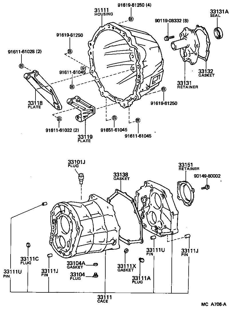 Clutch Housing + Transmission Case