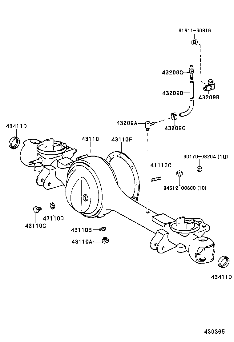 Front Axle Housing & Differential
