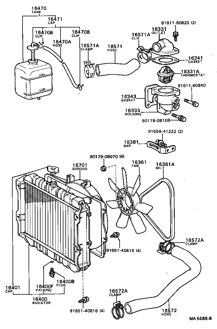 Radiator Water Outlet
