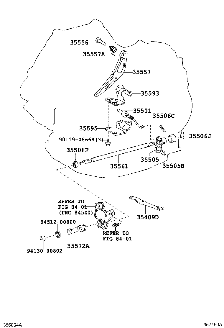 Enlace del acelerador y palanca de válvula