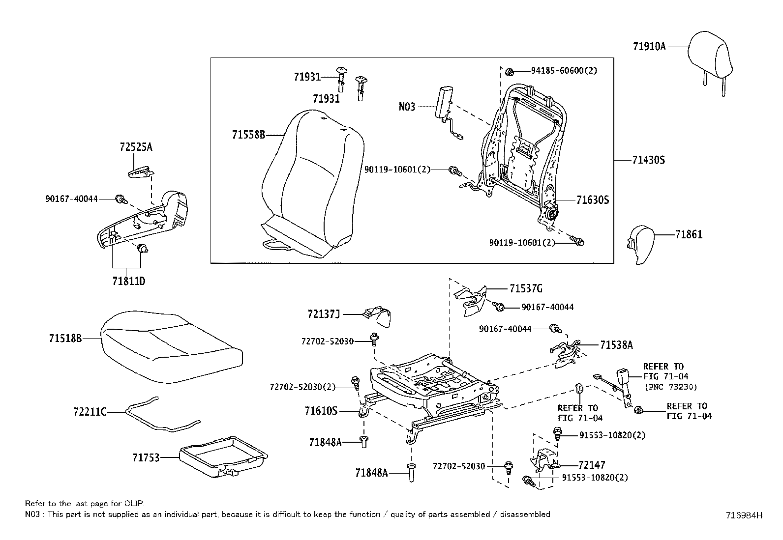 Asiento delantero y riel del asiento