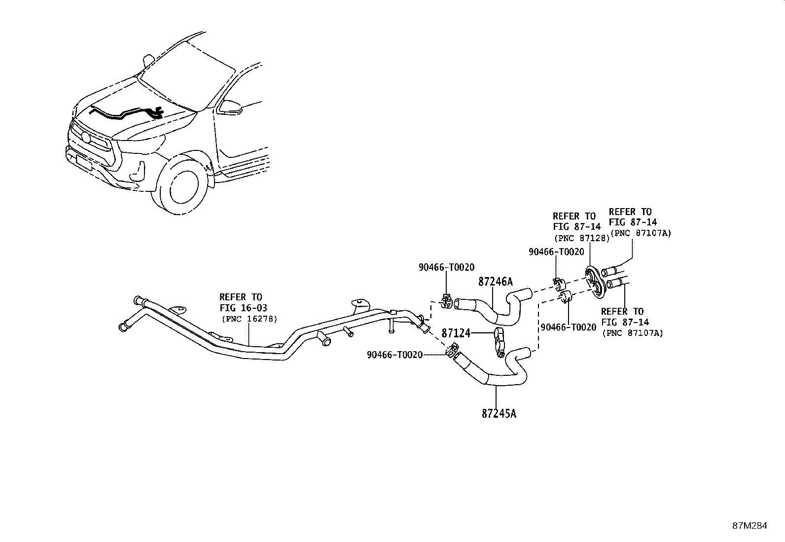 87245-0KE02 Hose, Heater Water, Inlet A Toyota | YoshiParts