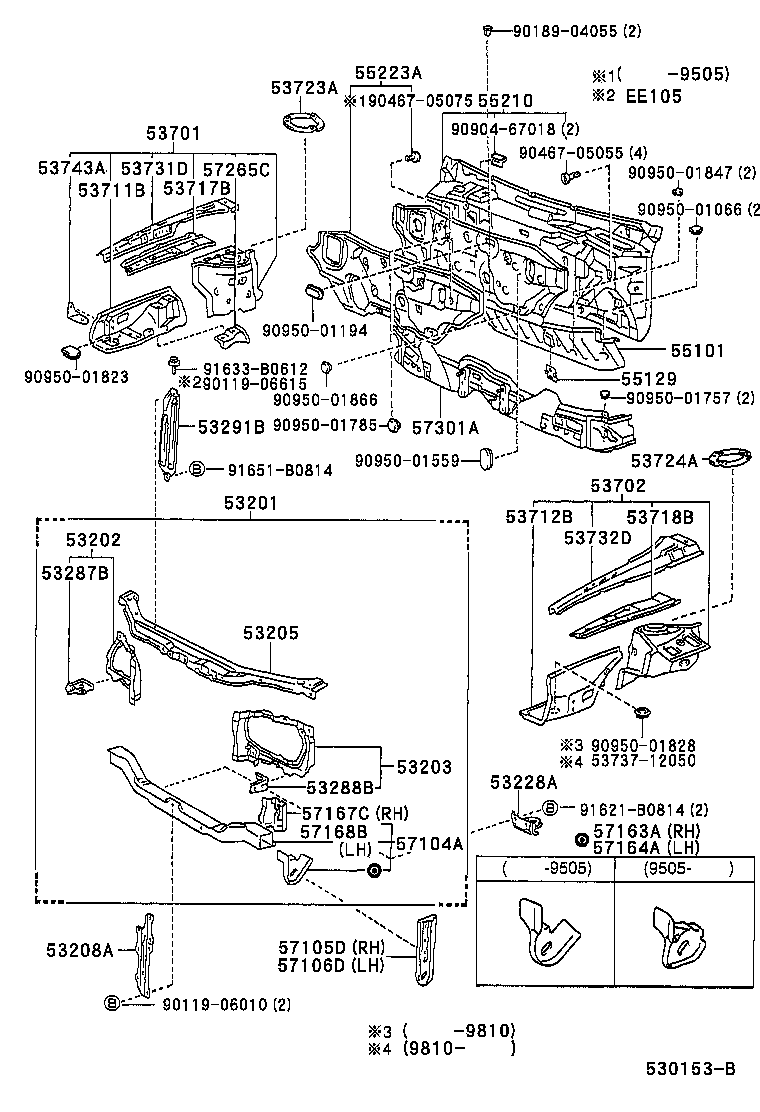 Front Fender Apron Dash Panel