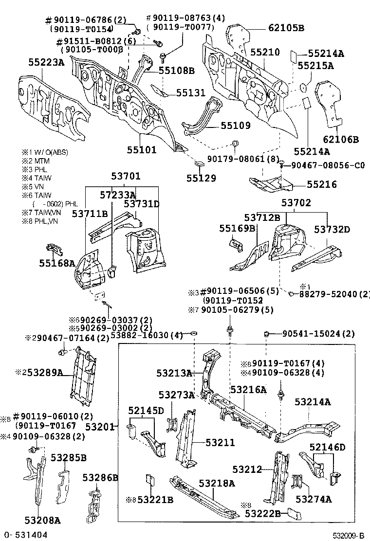 Front Fender Apron Dash Panel
