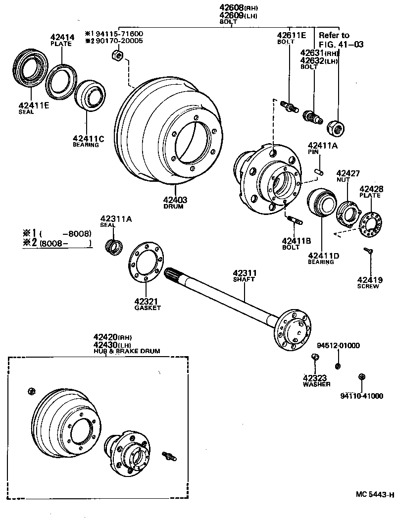 Rear Axle Shaft Hub