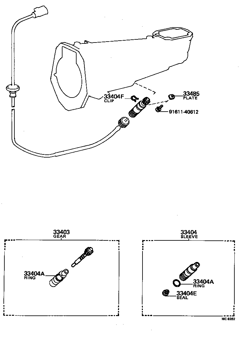 Engranaje impulsado por velocímetro