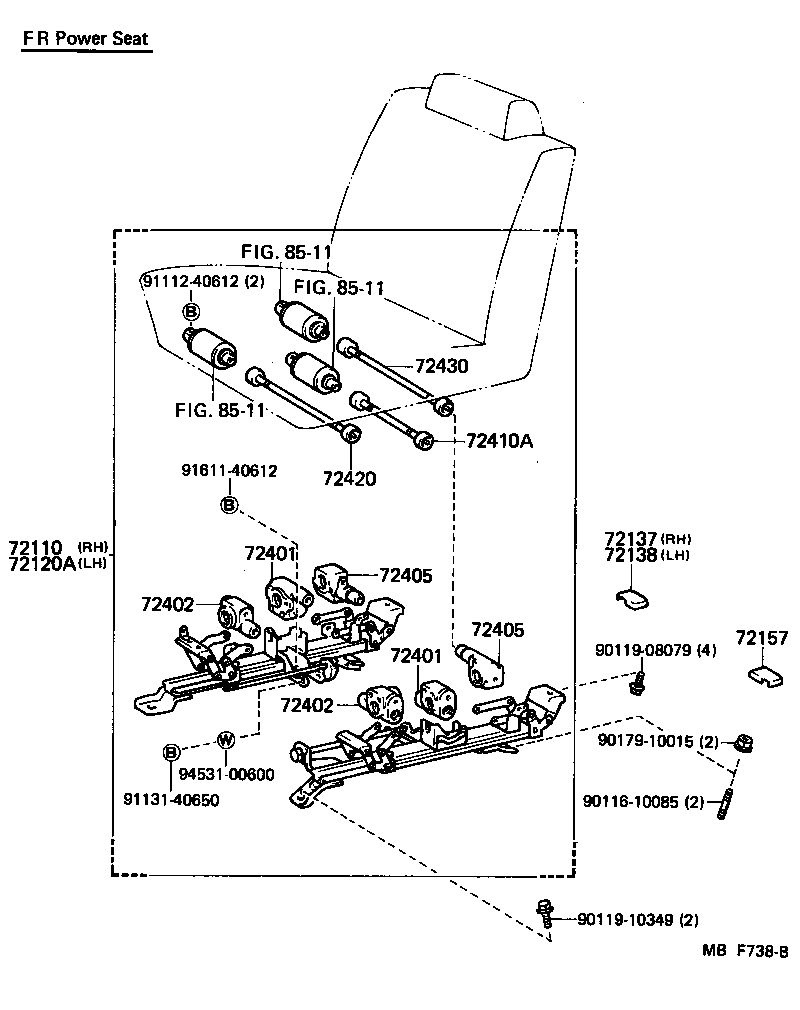 Asiento delantero y riel del asiento