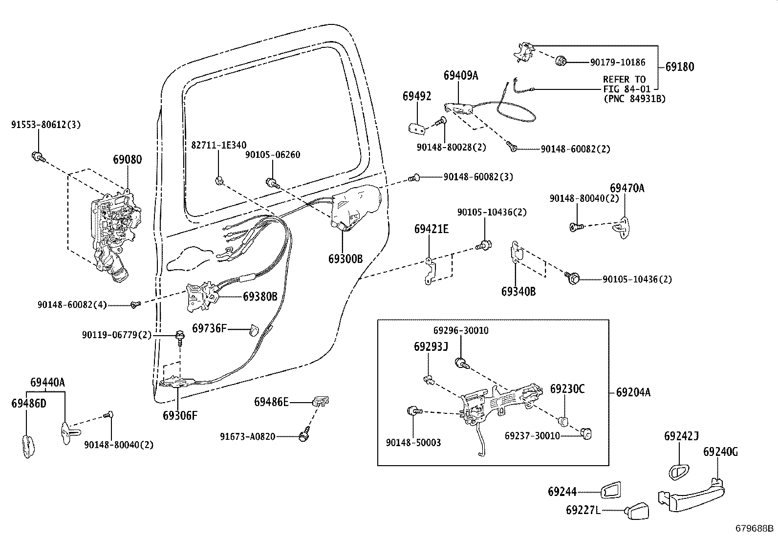 Rear Door Lock & Handle