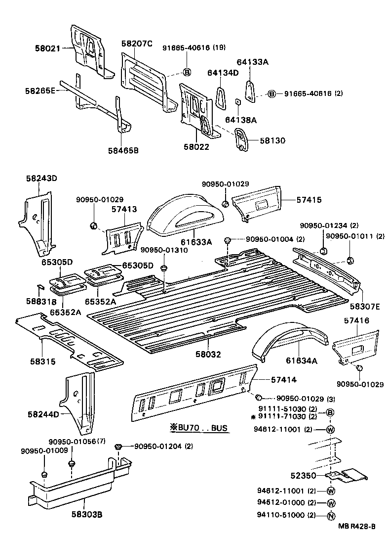 Panel de piso trasero