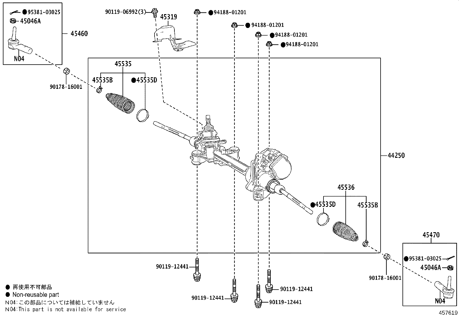 44250-42150 Gear Assy, Electric Power Steering Toyota