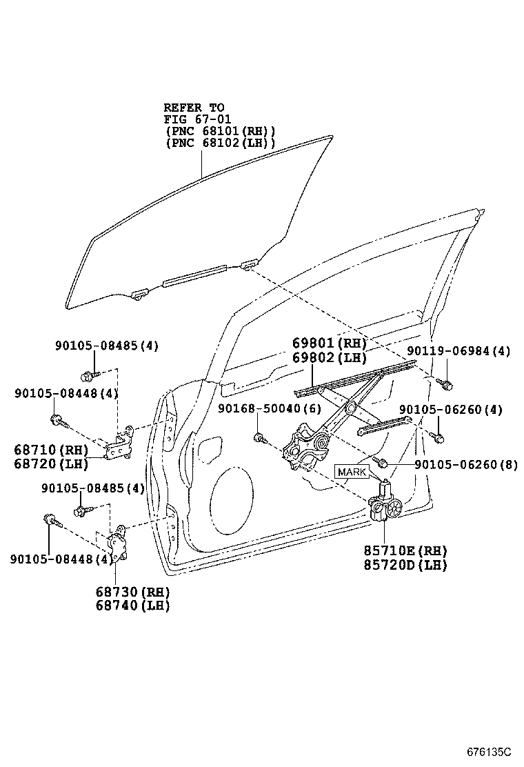 Front Door Window Regulator Hinge