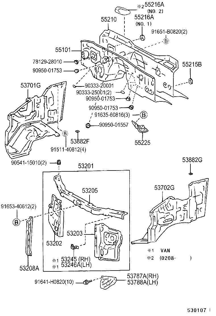 Front Fender Apron Dash Panel