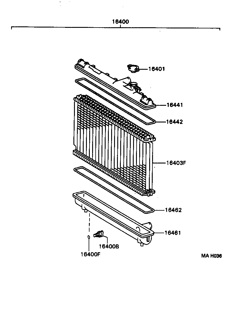 Salida de agua del radiador