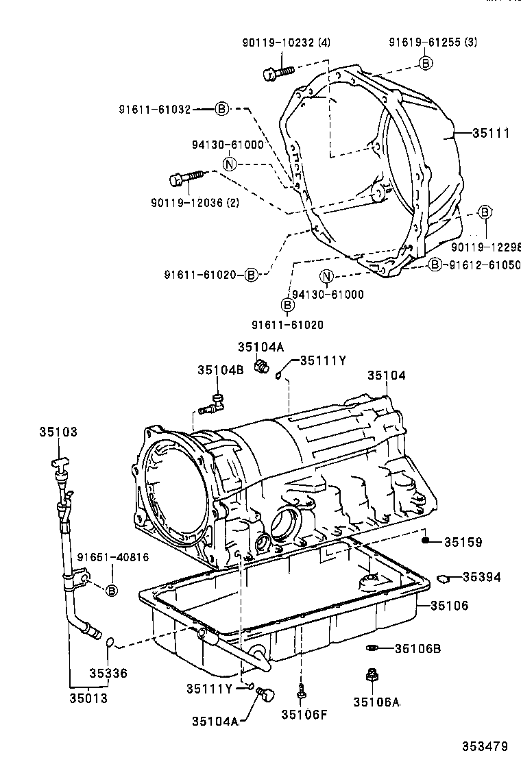 Caja de transmisión y cárter de aceite