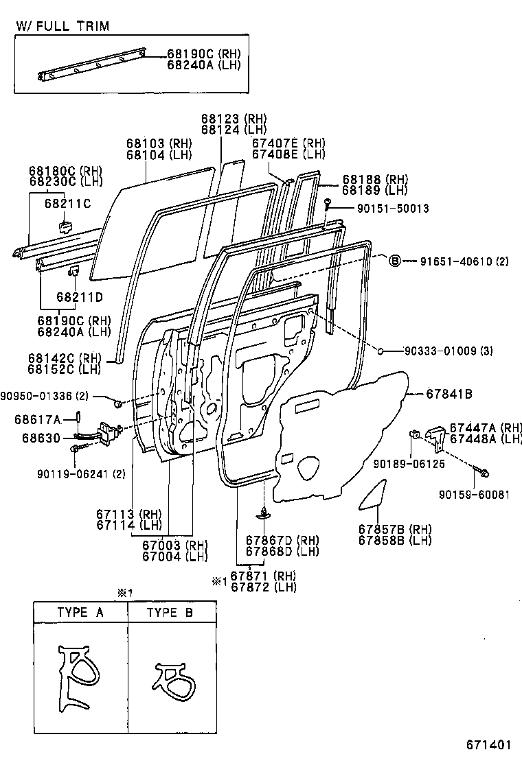 Rear Door Panel & Glass