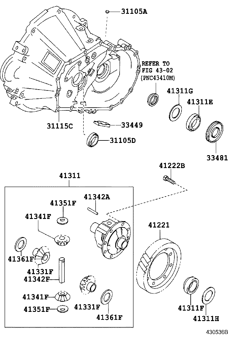 Carcasa del eje delantero y diferencial