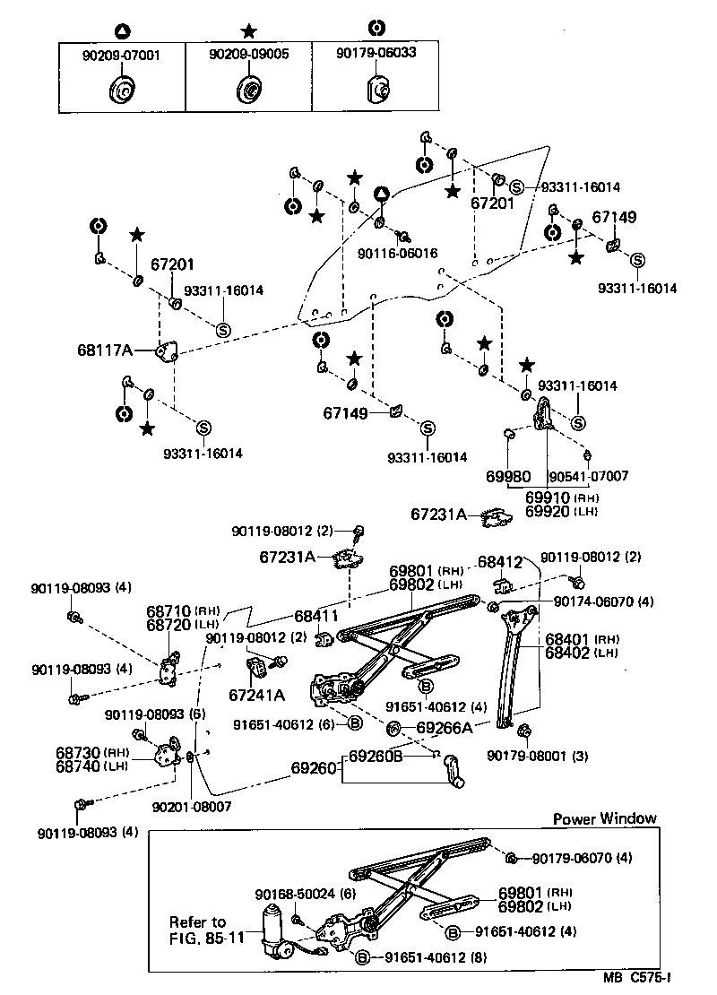 Front Door Window Regulator Hinge