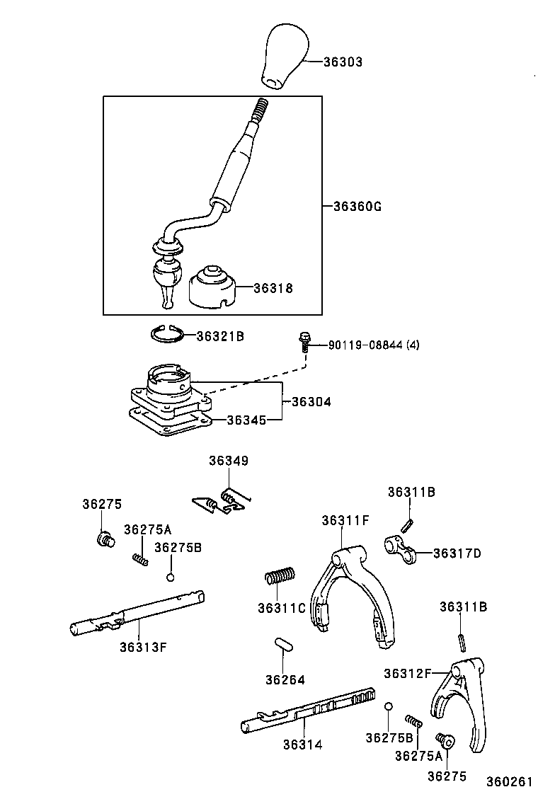 Transfer Lever & Shift Rod