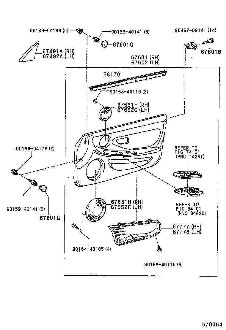 Panel de puerta delantera y vidrio