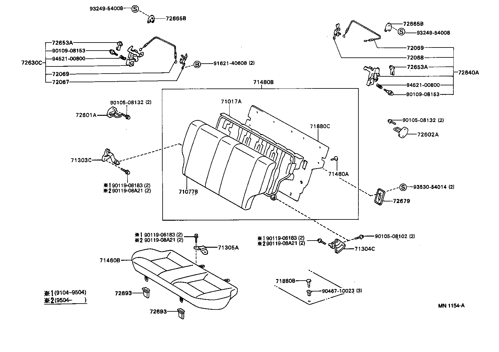 Asiento trasero y riel del asiento