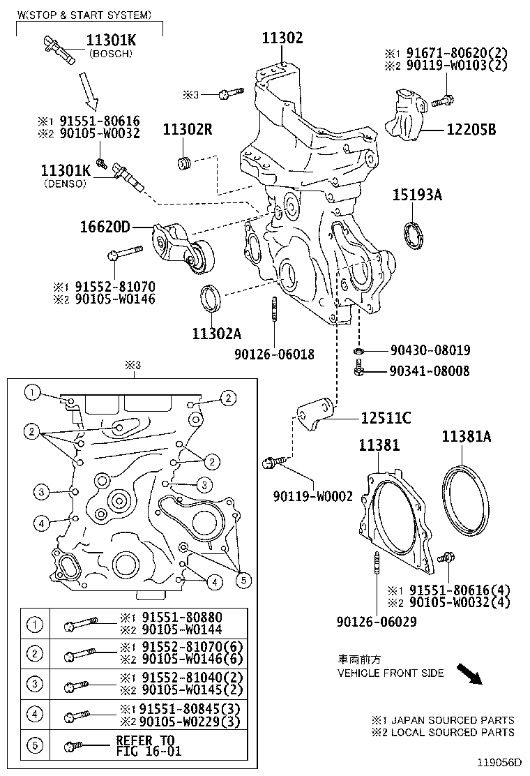 Timing Gear Cover & Rear End Plate