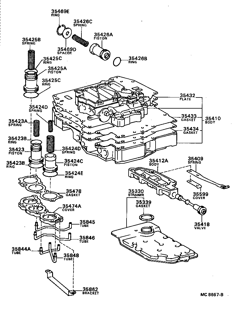 Colador de aceite del cuerpo de válvula