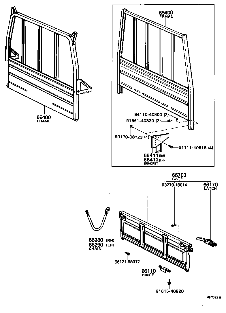 Rear Body Guard Frame Tail Gate