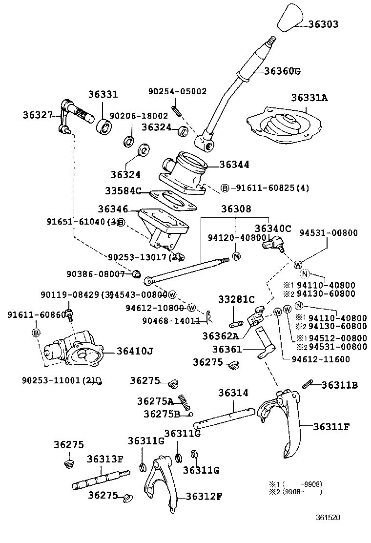 Transfer Lever & Shift Rod