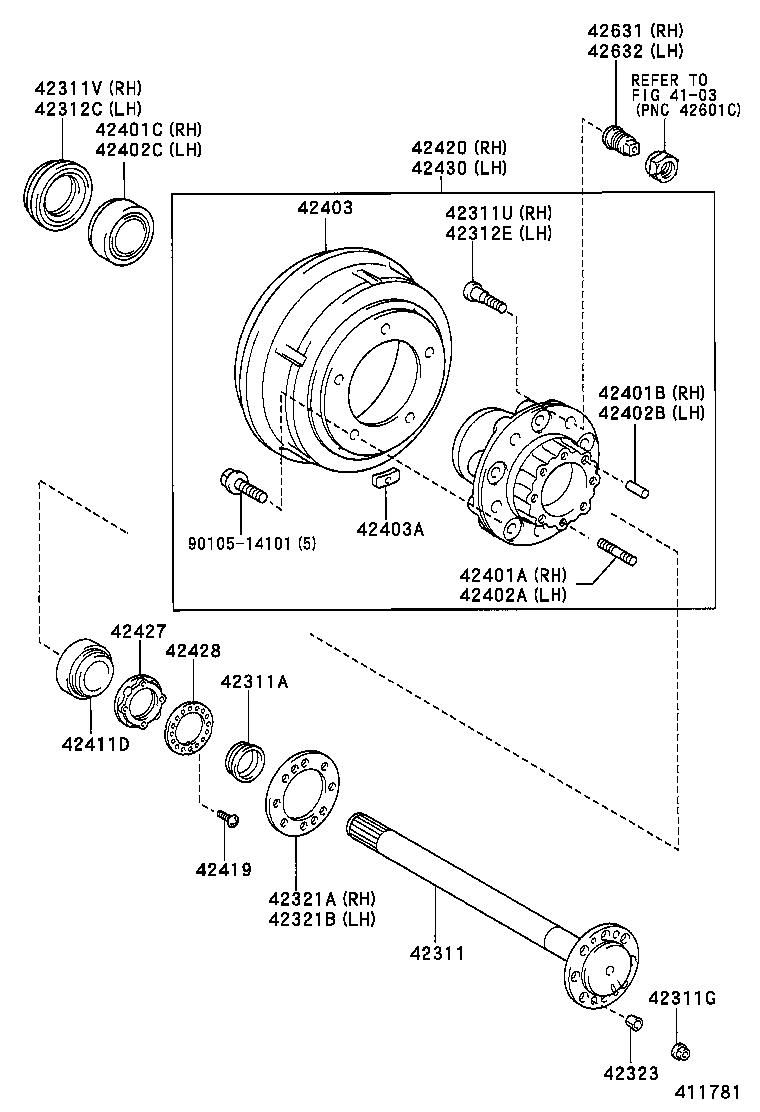 Rear Axle Shaft Hub