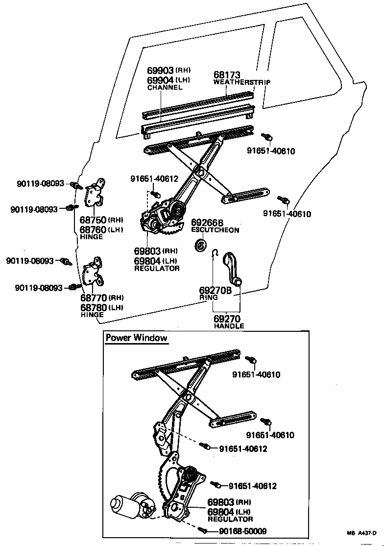 Rear Door Window Regulator Hinge