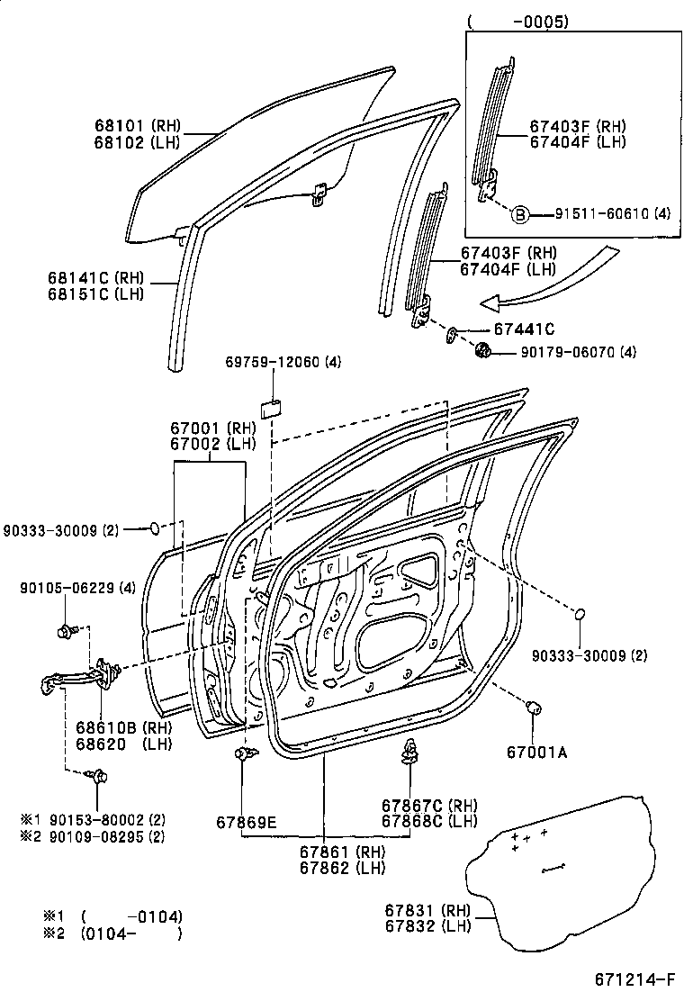 Panel de puerta delantera y vidrio