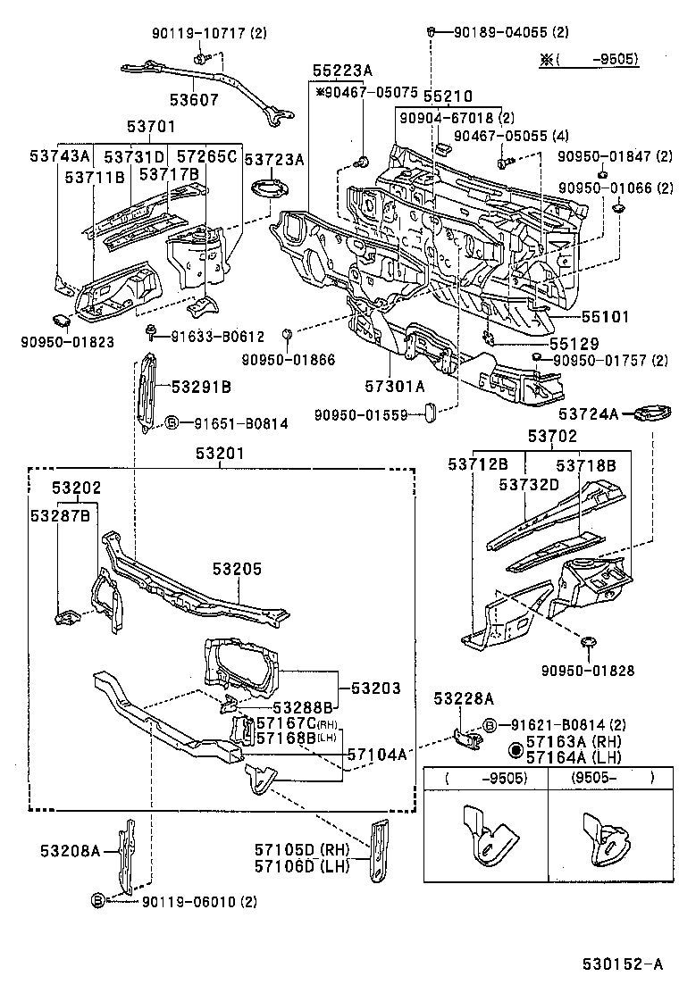 Front Fender Apron Dash Panel