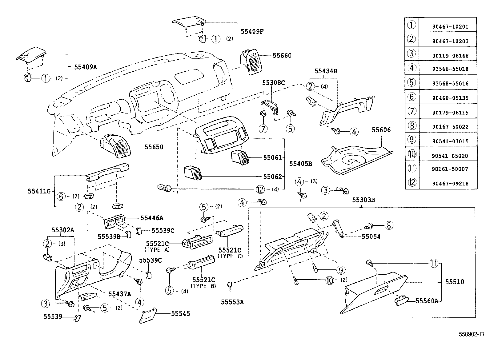 Instrument Panel Glove Compartment