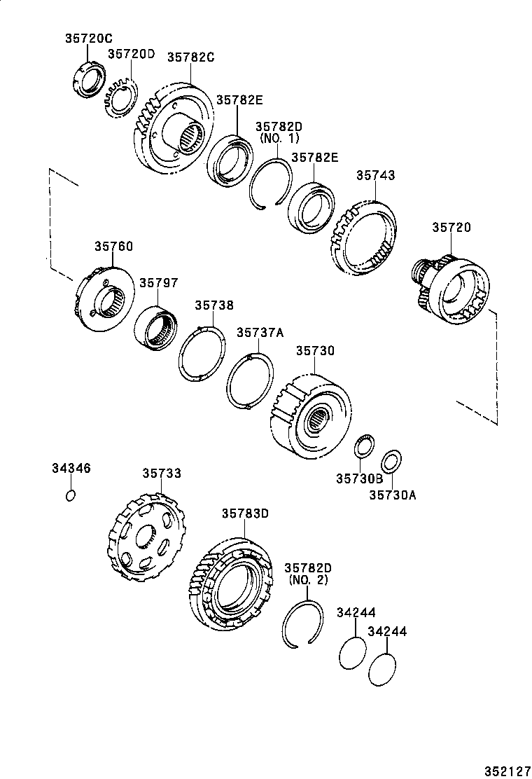 Planetary Gear, Reverse Piston & Counter Gear