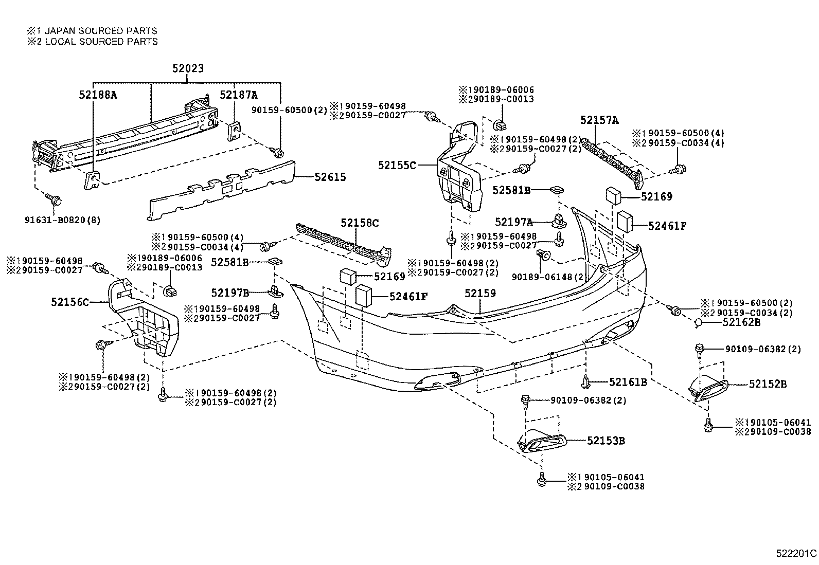 Rear Bumper & Bumper Stay