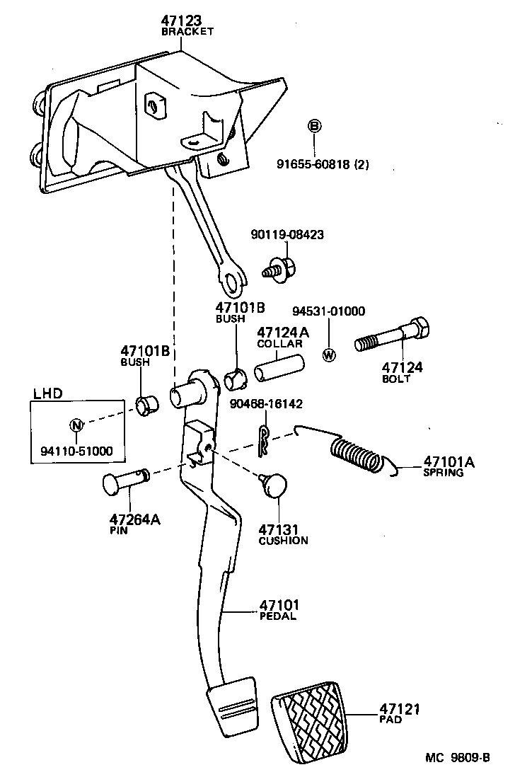 Brake Pedal & Bracket