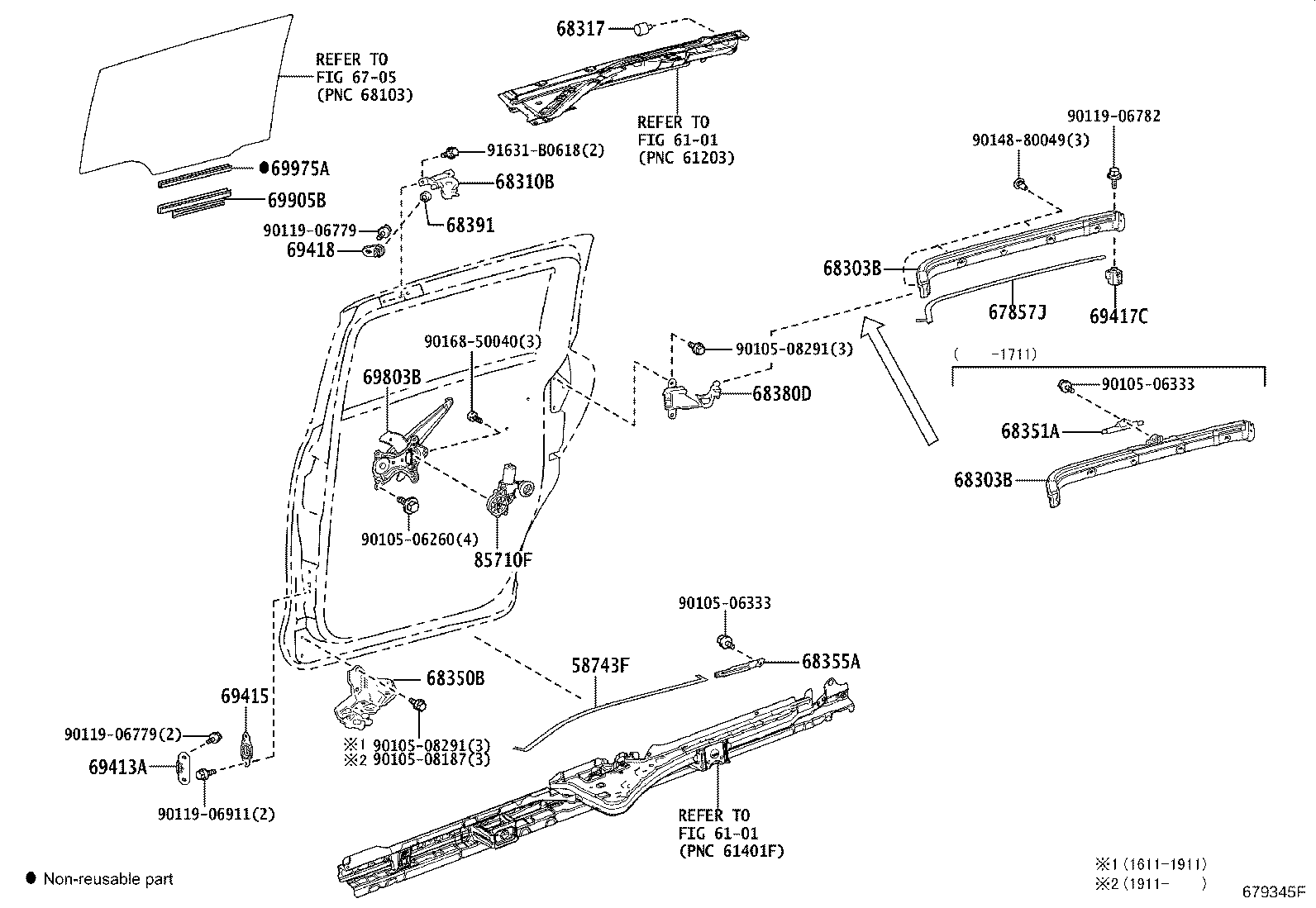 Rear Door Window Regulator Hinge
