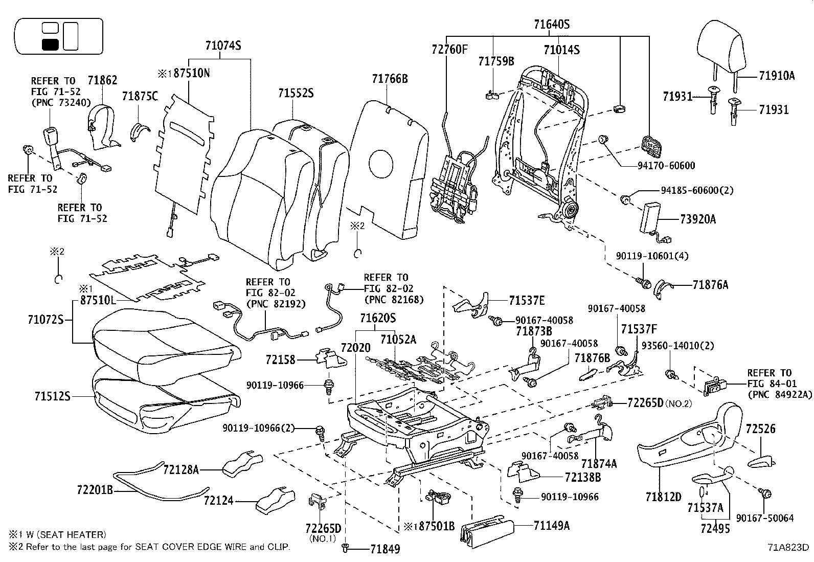 Asiento y pista del asiento