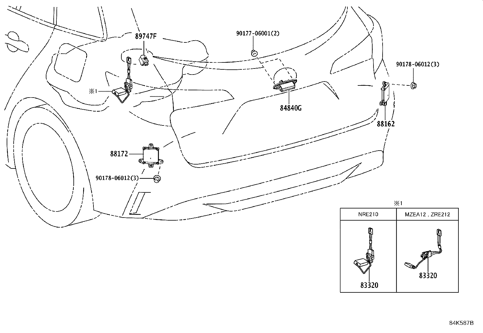 88162-12040 Sensor, Blind Spot Monitor Toyota | YoshiParts