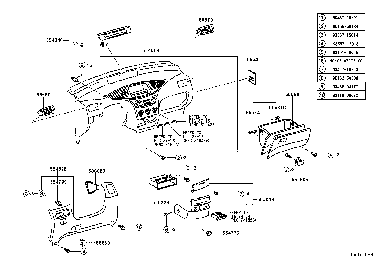 Instrument Panel Glove Compartment