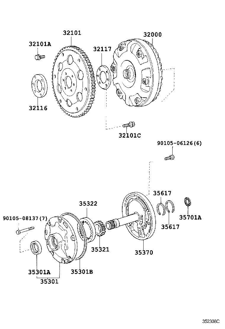 Torque Converter, Front Oil Pump & Chain