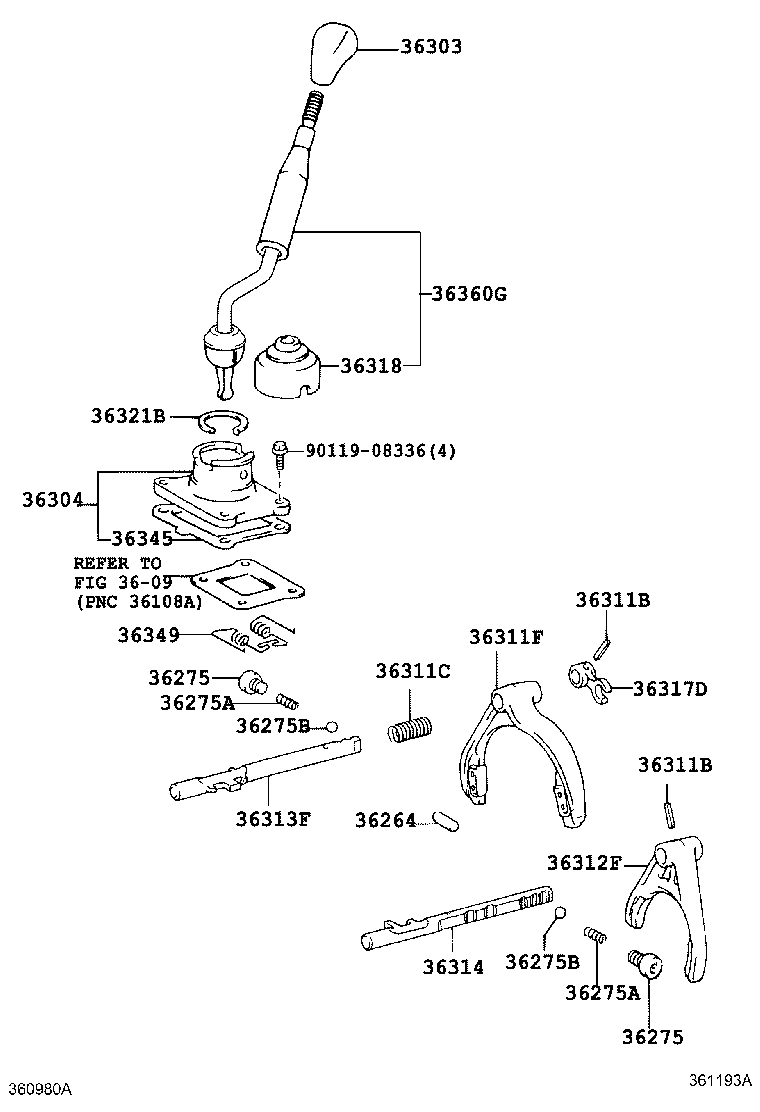 Transfer Lever & Shift Rod